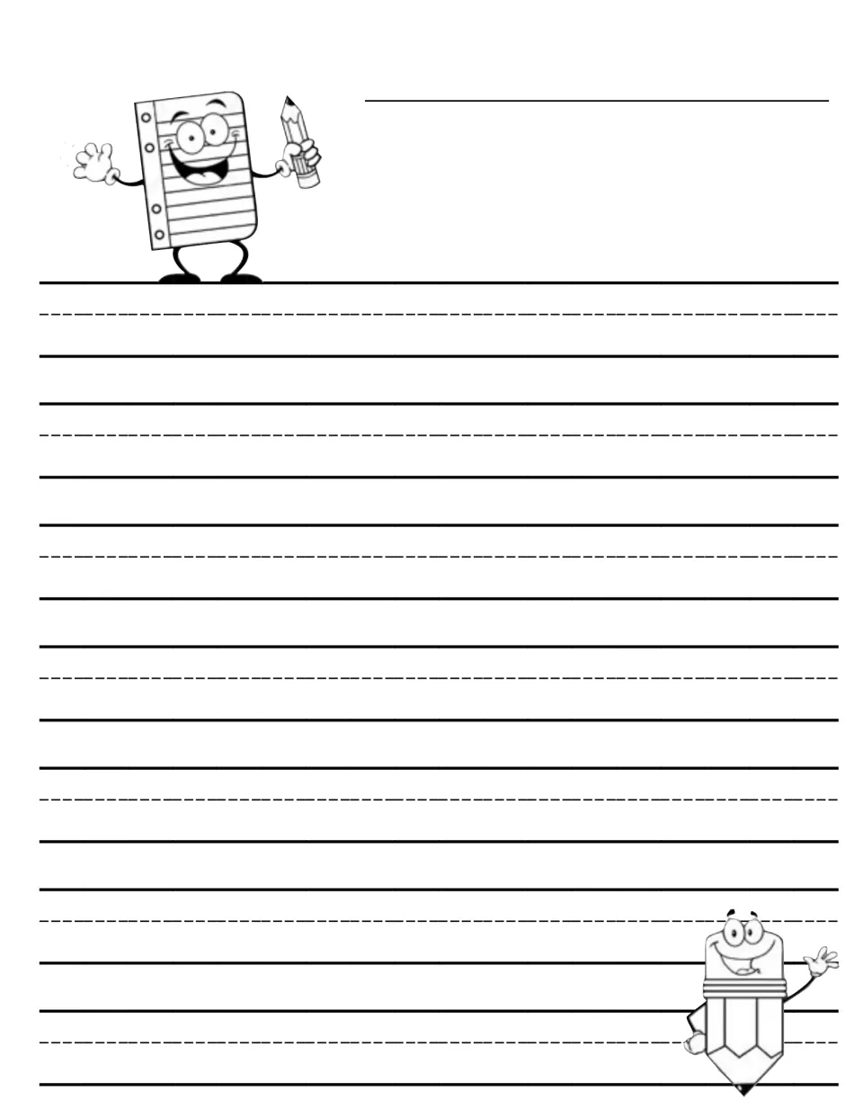 Writing paper sheet 1 of 20, offering the first of two writing formats for design 1 for any occasion