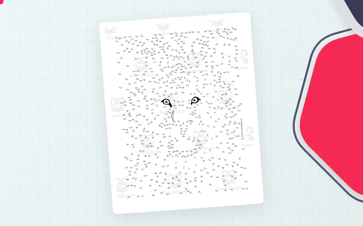 Lion Connect the Dots first image showing a dense lion-shaped field of numbered dots