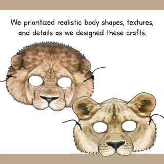 Lion Paper Mask – Printable Animal Craft – sample page 4
