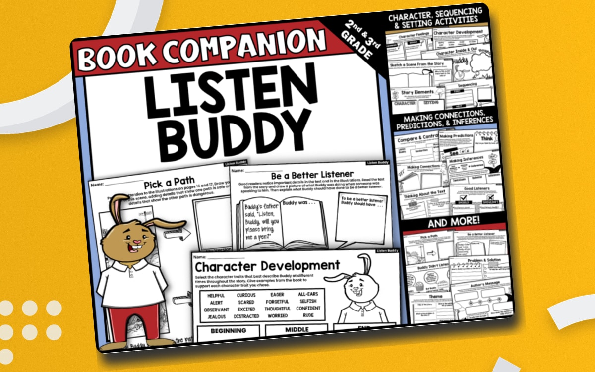 Listen Buddy Interactive Read-Aloud Activities preview: Teacher selection and pacing guidance