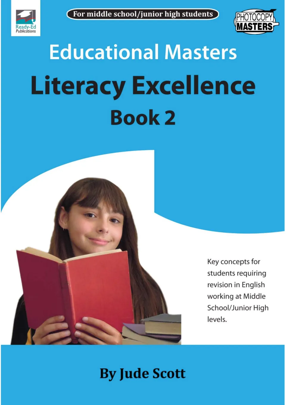 Literacy Excellence Book 2 cover by Jude Scott, for middle school/junior high students needing English review