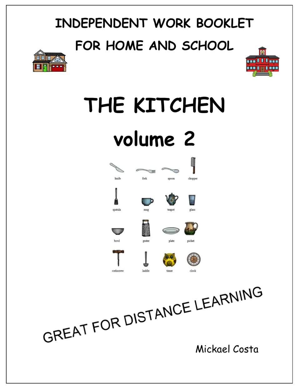 Cover of The Kitchen, volume 2, an independent work booklet for home and school, by Mickael Costa