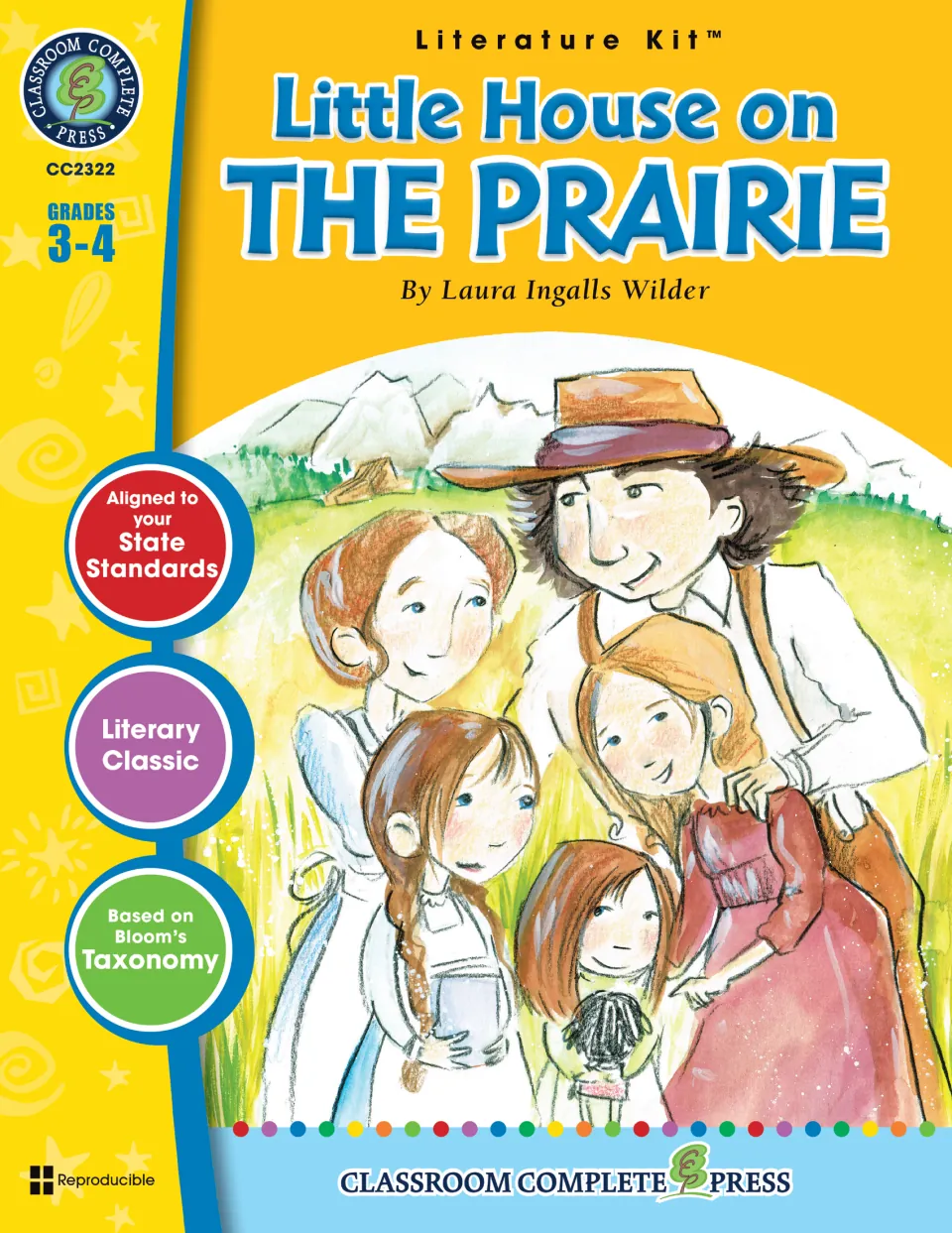 Literature kit cover for Little House on the Prairie by Laura Ingalls Wilder, labeled for grades 3–4