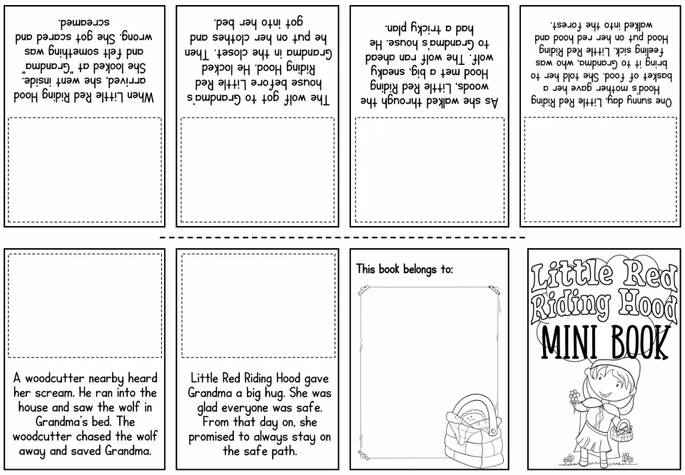 Picture-fill mini book pairs six story passages with spaces for sequencing pictures from the fairy tale