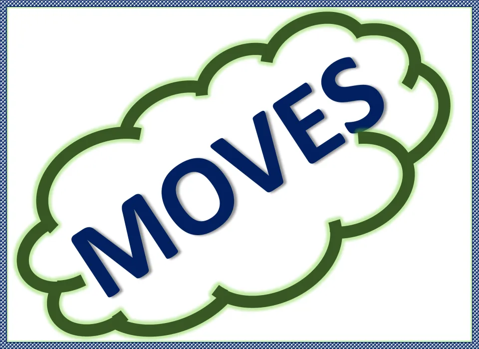 Individual 'MOVES' poster naming movement as one of seven characteristics in the living things display
