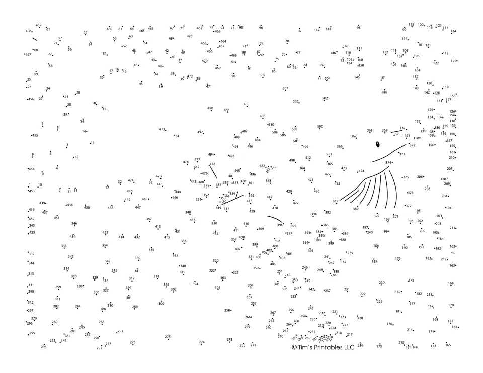Extreme dot-to-dot puzzle: students connect over 500 numbered dots in order to reveal a lizard resting on a branch