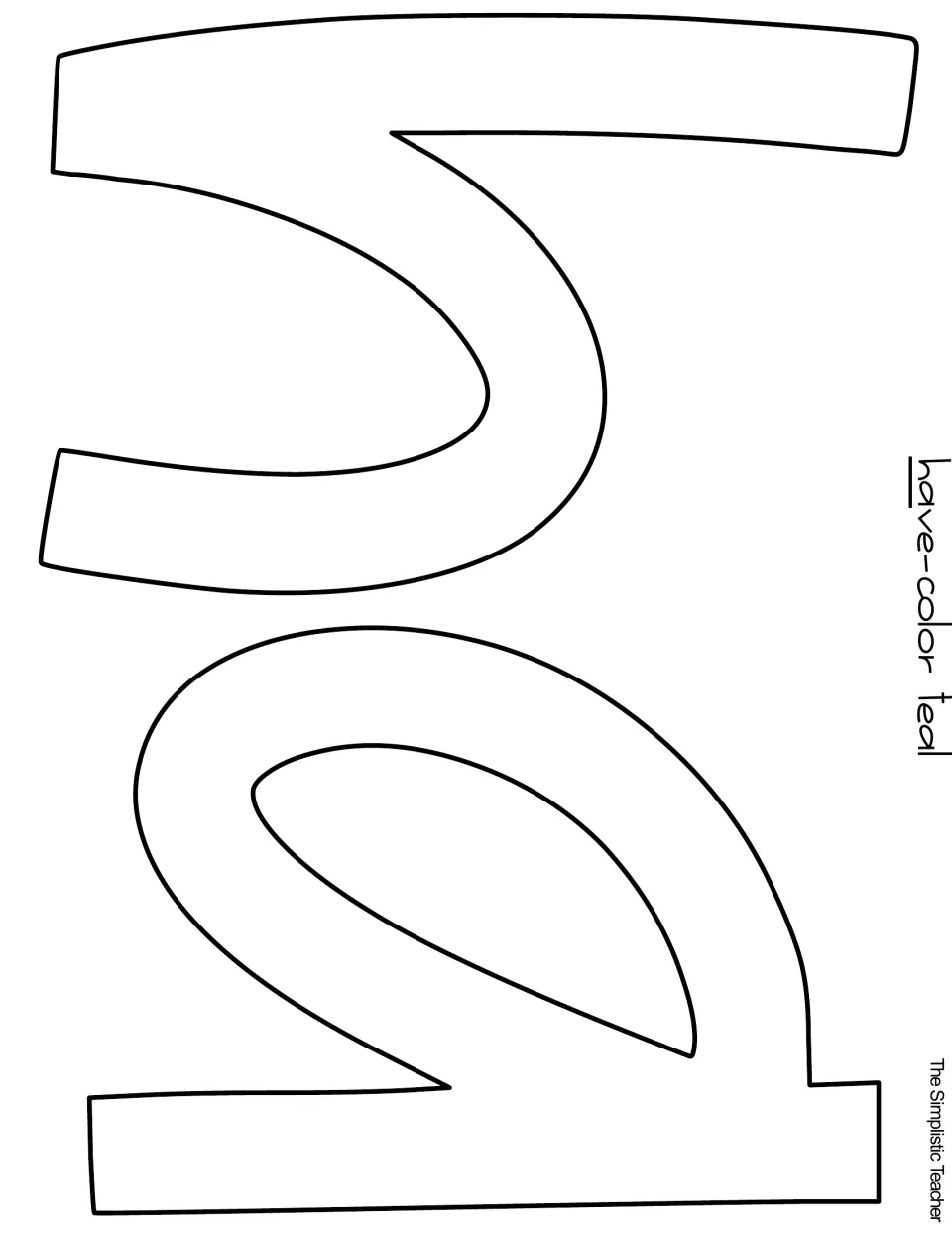 Birthday display title letters h and a to cut out for 'have,' with instructions to color them teal
