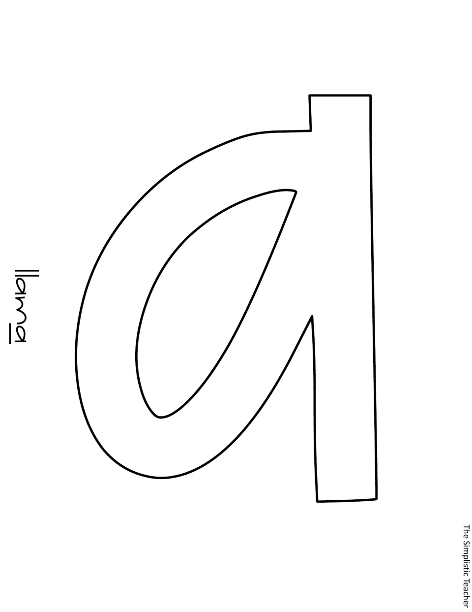 Outline letter a completes “Llama” in the printable title for the Valentine's Day classroom display
