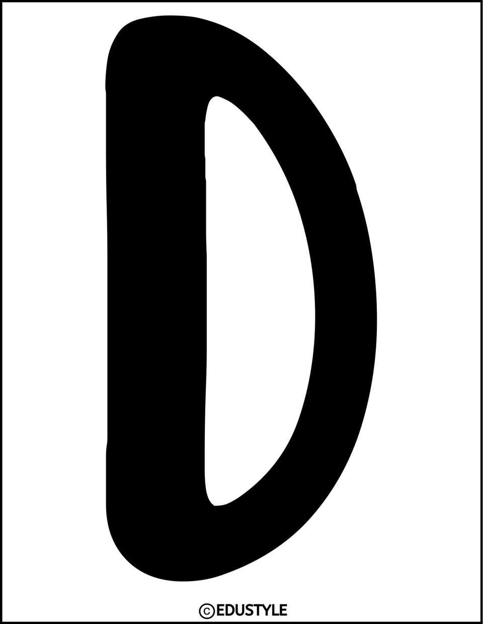 Black letter D for the Christmas bulletin board or door display, printed individually as kit lettering