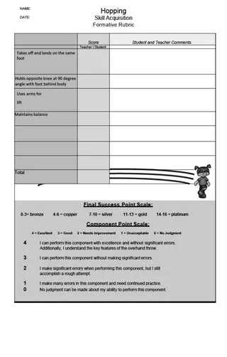 Locomotor Skills Rubric Bundle – sample page 3