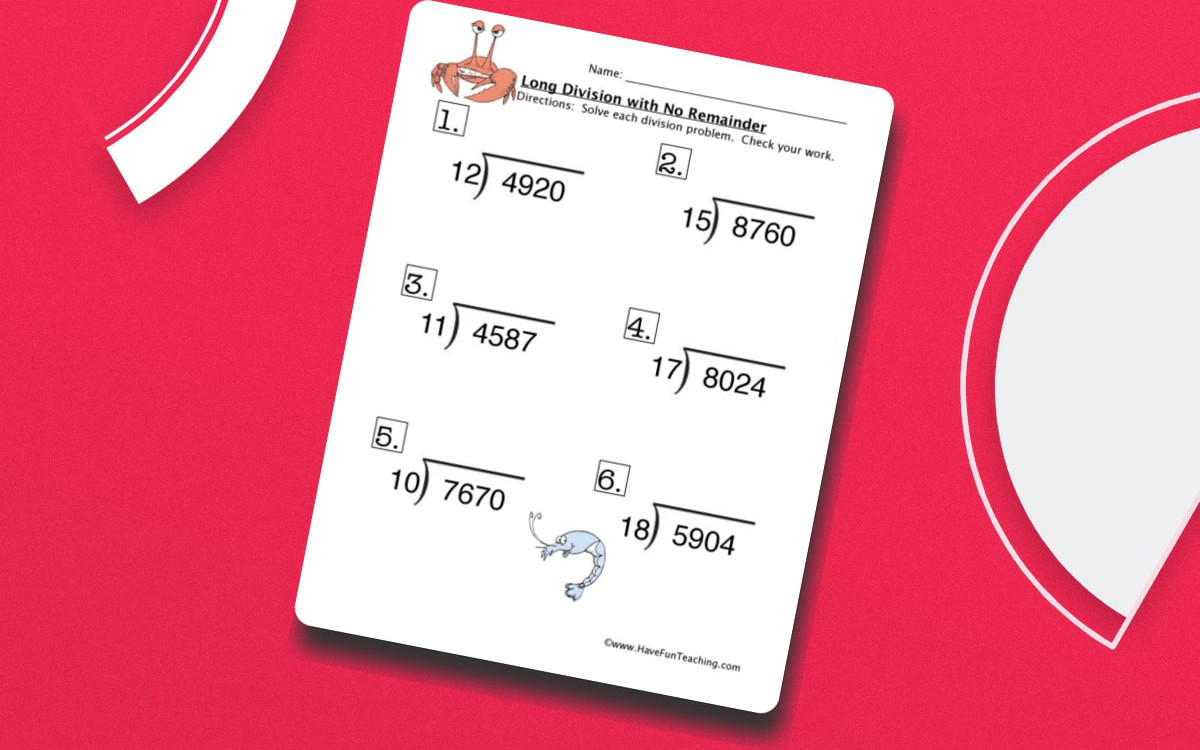 Long Division No Remainders Worksheet teaching resource preview