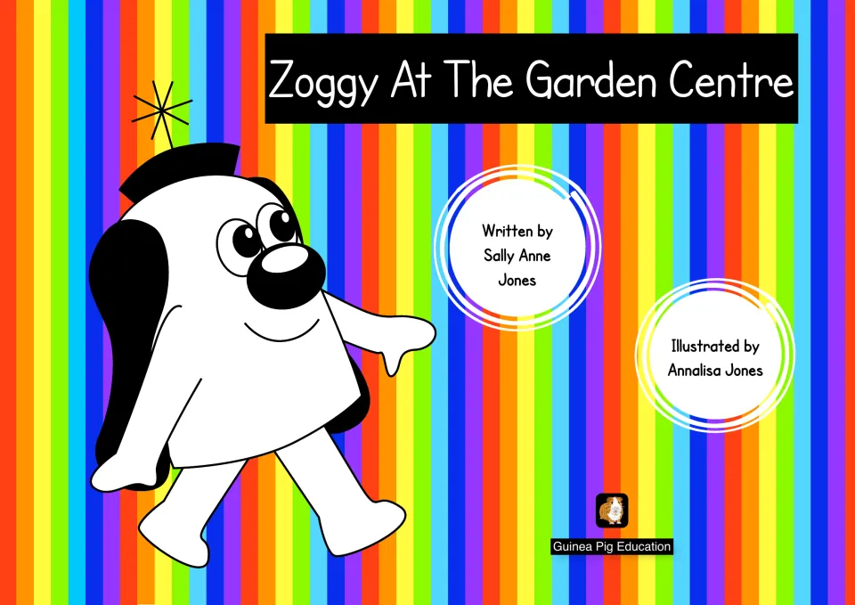 Story cover for Zoggy at the Garden Center, written by Sally Anne Jones and illustrated by Annalisa Jones