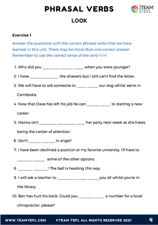 Look Phrasal Verbs – English Practice Exercises – sample page 4