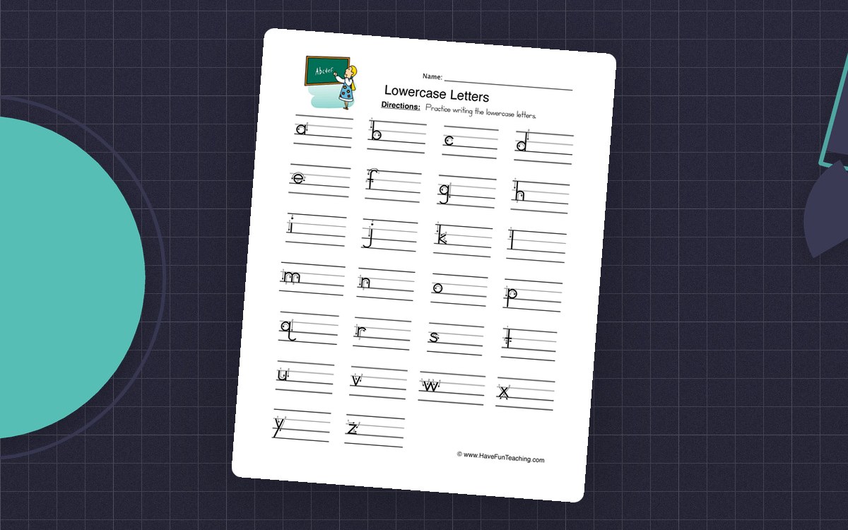 Lowercase Letters Writing Worksheet teaching resource preview