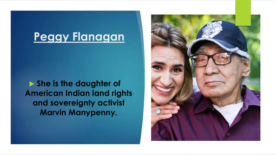Family slide: Flanagan is the daughter of land rights and sovereignty activist Marvin Manypenny, shown in a photo together