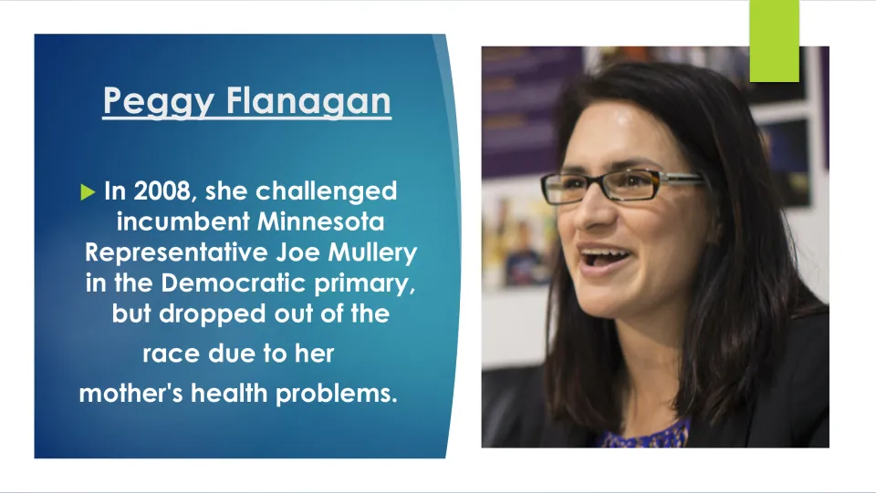 2008 race slide: she challenged Rep. Joe Mullery in the Democratic primary but withdrew due to her mother's health