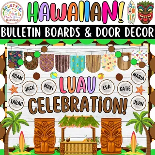 Luau Celebration!: Hawaiian And Summer Bulletin Board & Door Decor Kit – cover