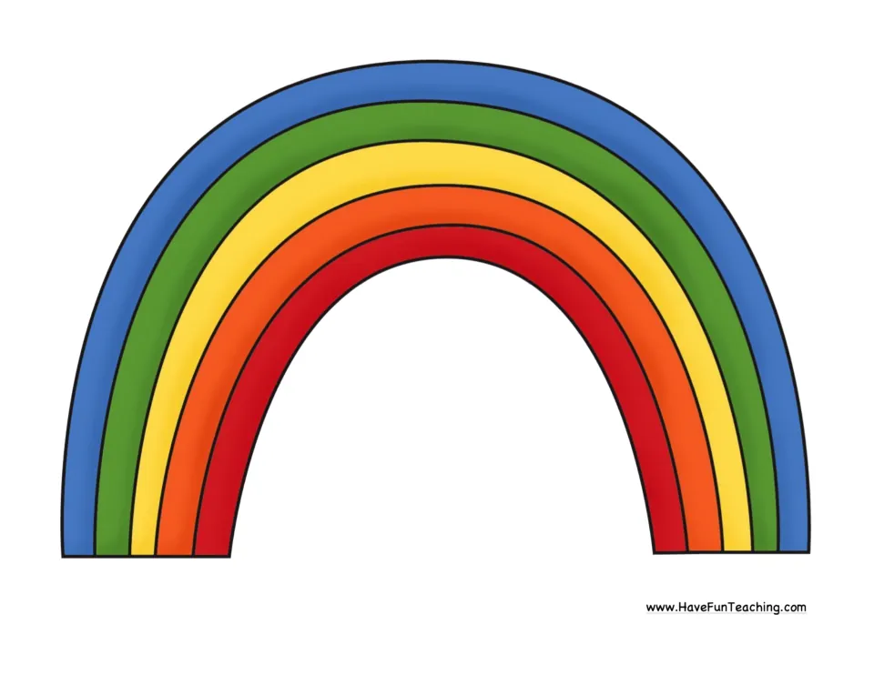 Large rainbow charm in blue, green, yellow, orange and red for the floor row where Simon gives before and after clues