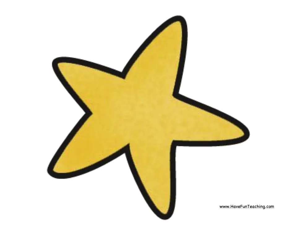 Large yellow star charm for the floor row, matching the 'look before the star' example clue in the Simon Says directions