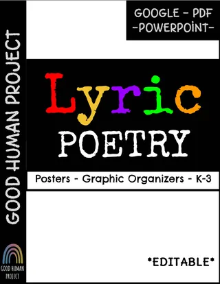 Lyric Poetry Writing – Posters & Graphic Organizers – cover