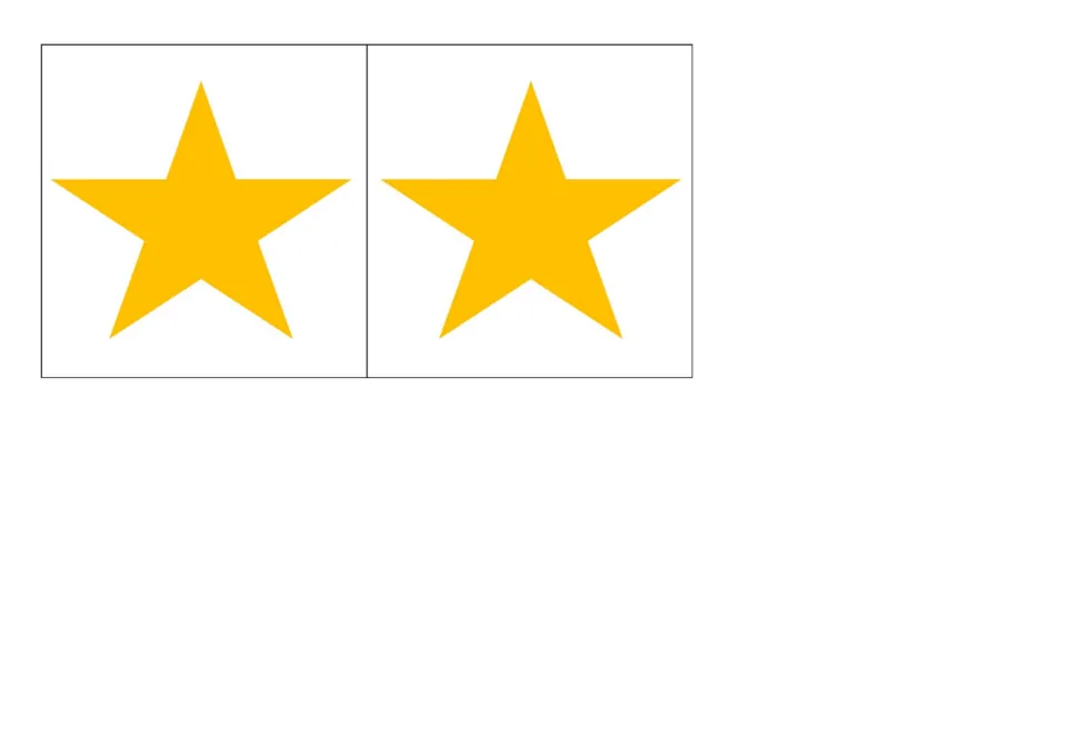 Two yellow star cards to cut out and mix into the deck; drawing one means the player misses a turn