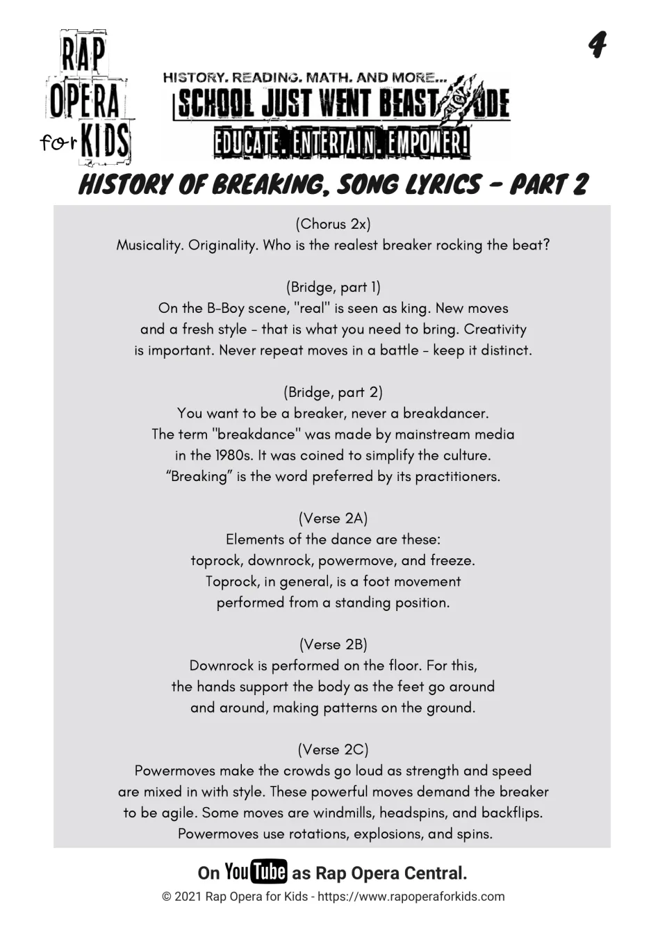 Breaking history lyrics, part 2: originality, the term breakdance, and toprock, downrock, and powermoves