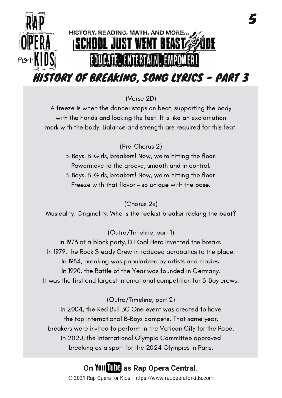 Breaking history lyrics, part 3: freezes and a timeline from 1973 origins to approval for the 2024 Olympics