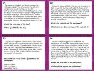 Main Idea Task Cards – sample page 3