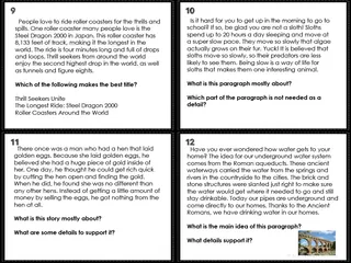 Main Idea Task Cards – sample page 4