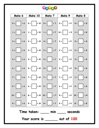 Make Numbers to 10 Worksheet – sample page 2