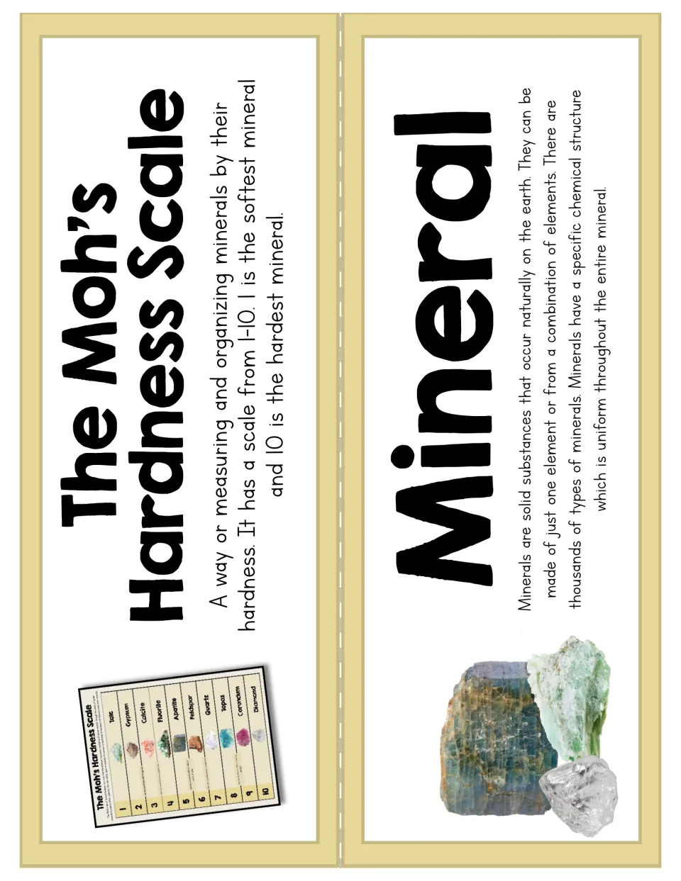 Hardness scale and mineral definitions: explains the 1-10 softest-to-hardest scale and what makes something a mineral