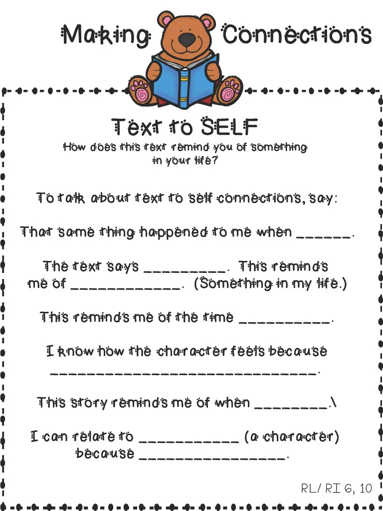 Making Connections Anchor Chart – cover