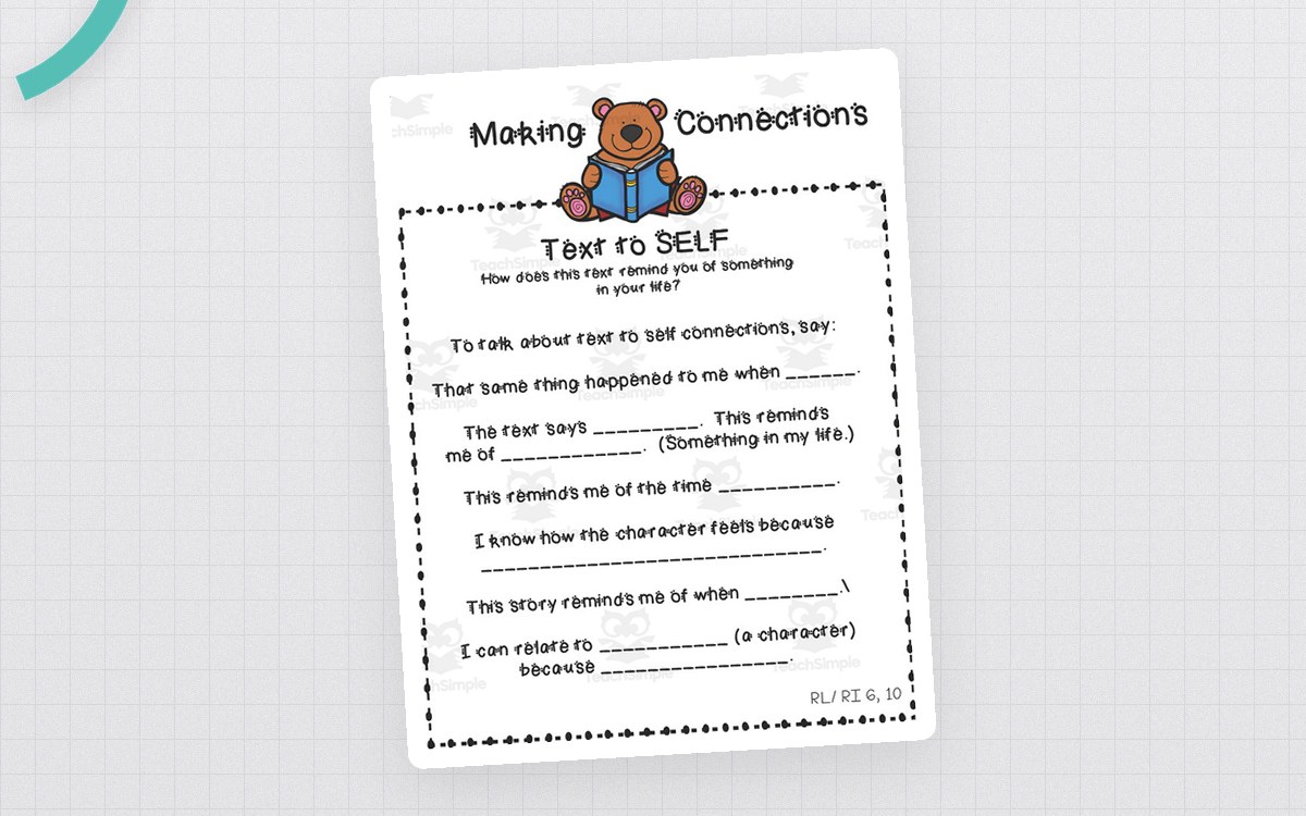 Making Connections Anchor Chart preview: making connections reference visual