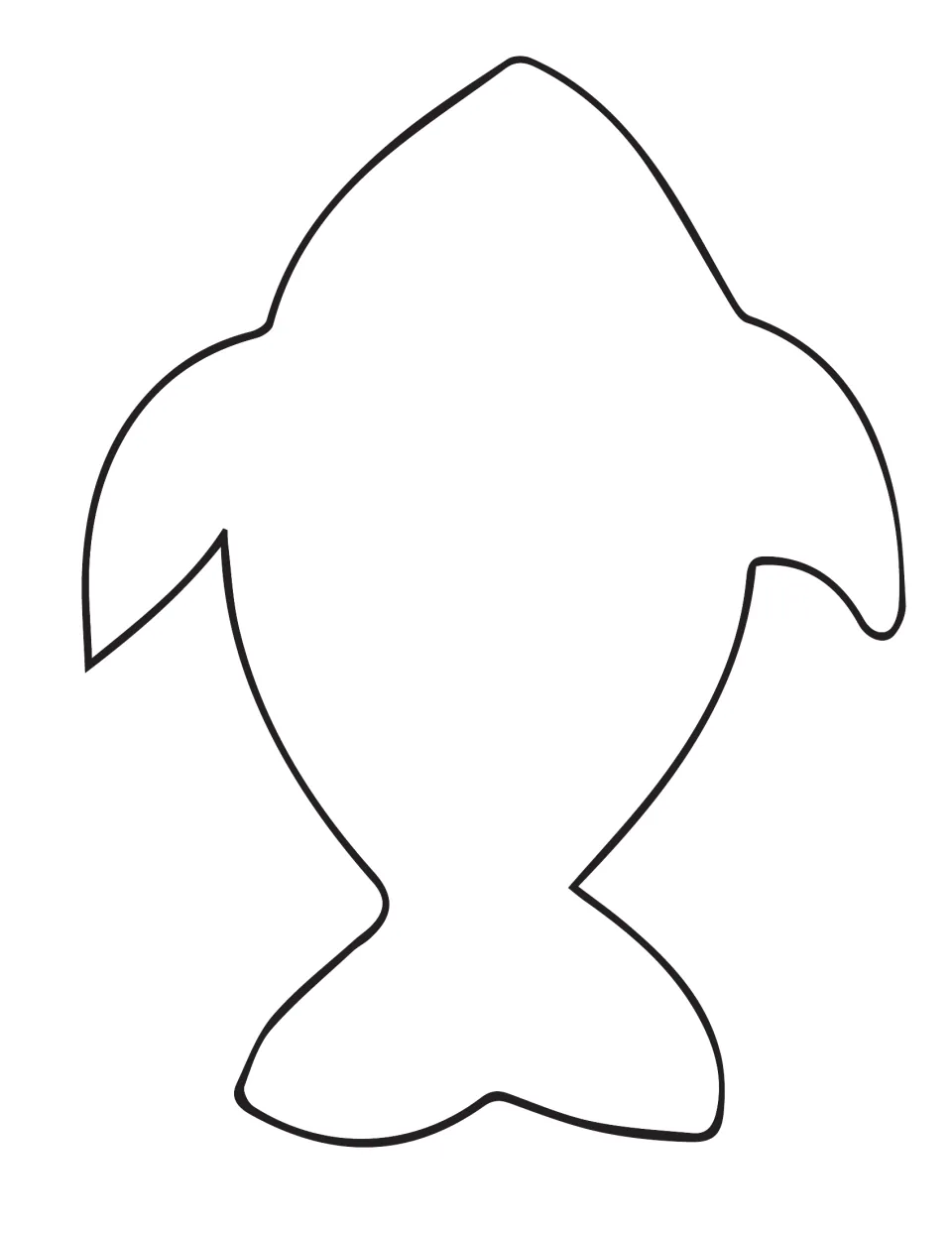 Fish template outline for the Racing Fish game: girls color, design and cut out their own fish before racing it