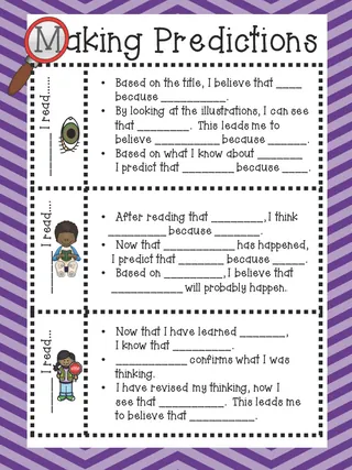Making Predictions Anchor Chart – 4-Chart Set – sample page 2