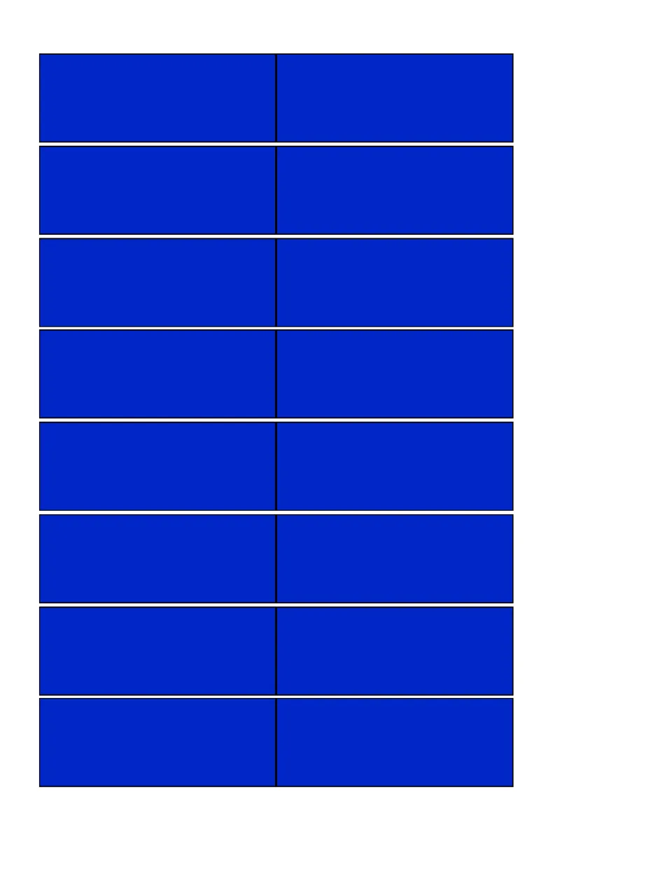 Composing shapes: 16 dark blue rectangles to cut out and join along full sides to make longer rectangles