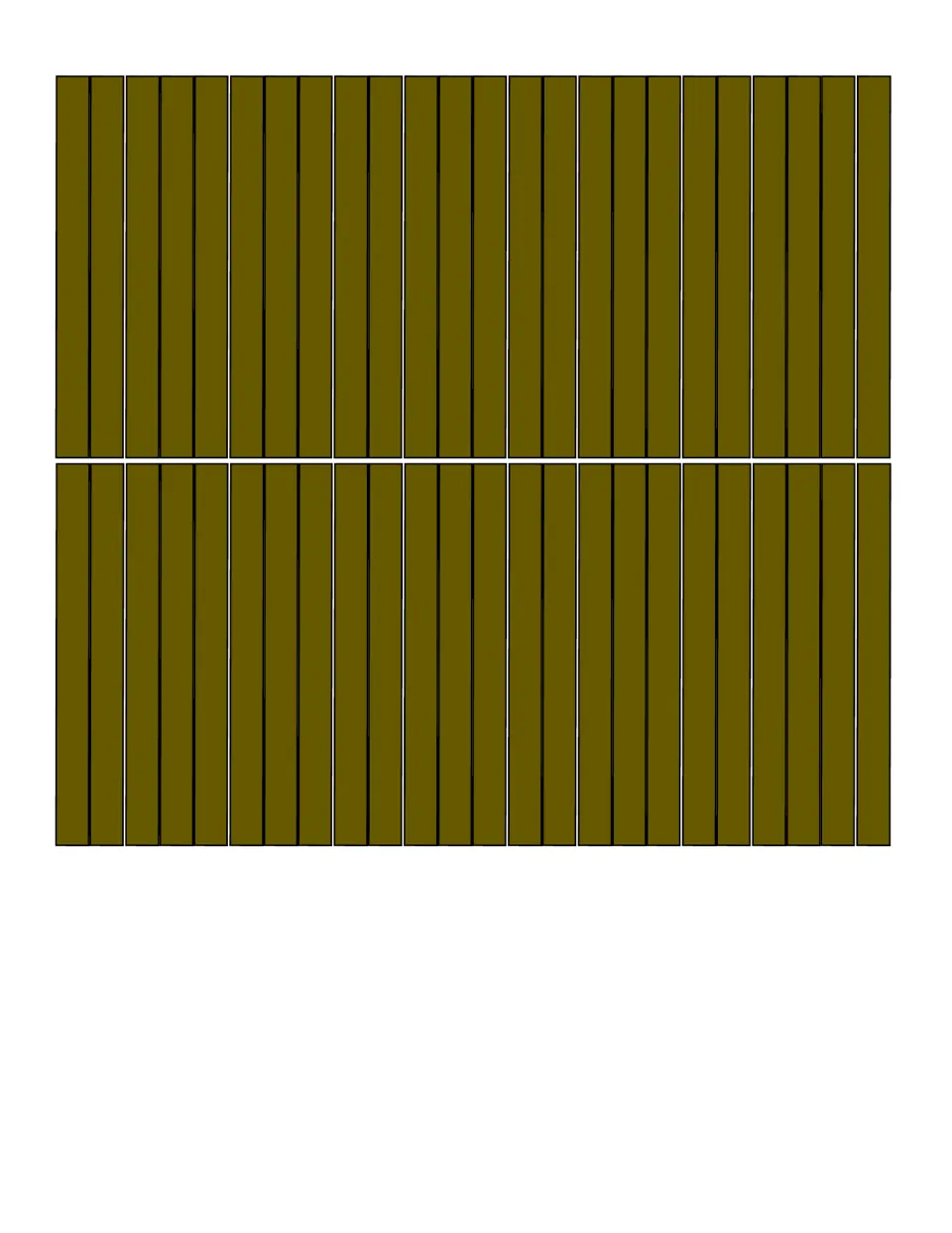 Composing shapes: two rows of thin brown strips to cut apart and arrange together into rectangles and squares