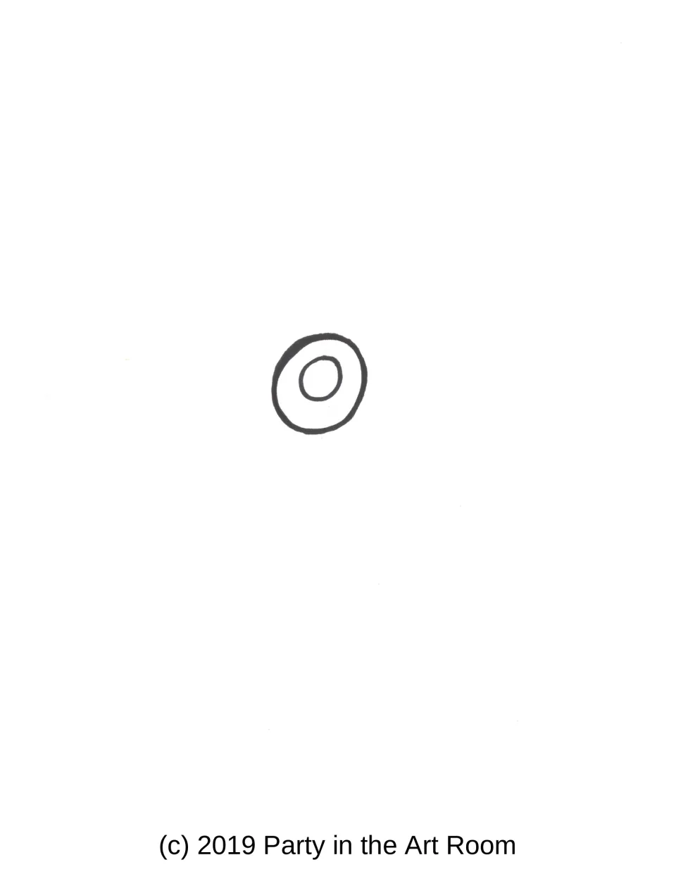 Mandala starter template with a small circle inside a larger circle for students to build their design around