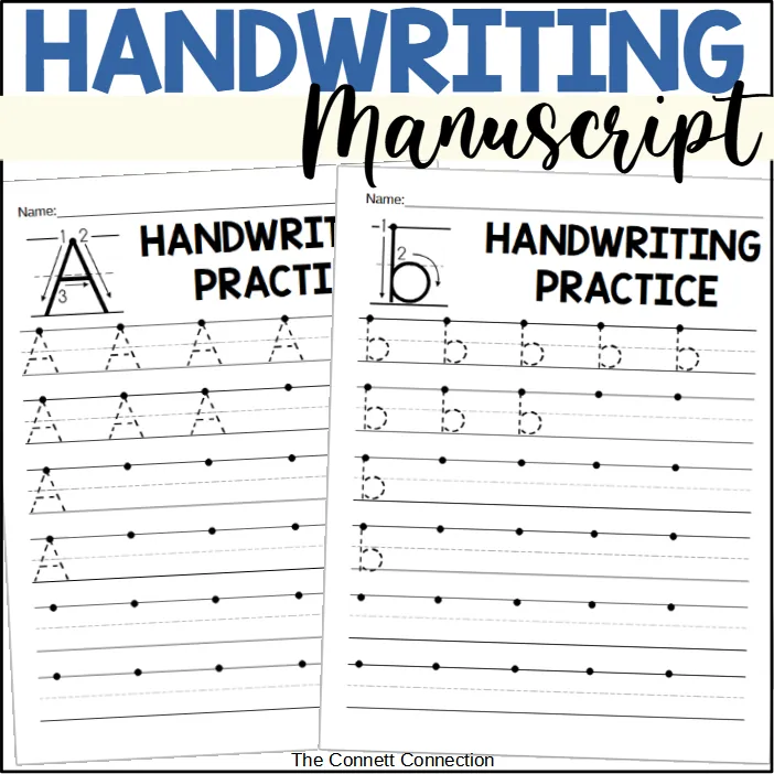 Manuscript Handwriting Worksheets – cover