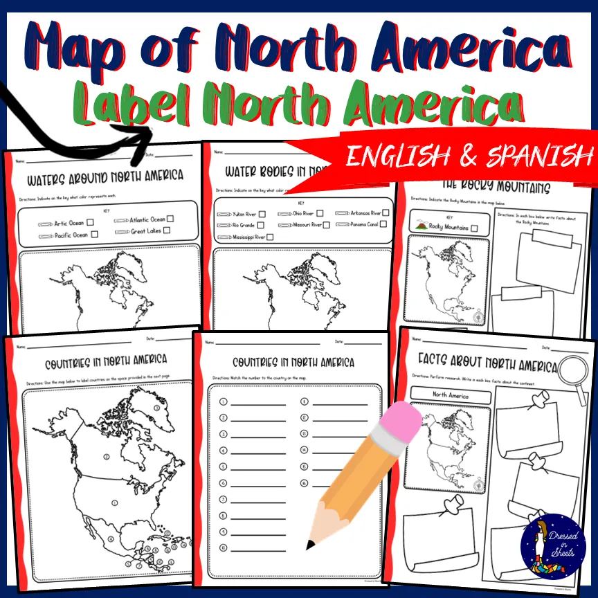 North America With Labels – Map of North America Label North America – cover