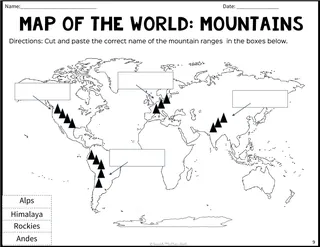 World Map Labeling Packet – Continents, Oceans, Mountains – sample page 3