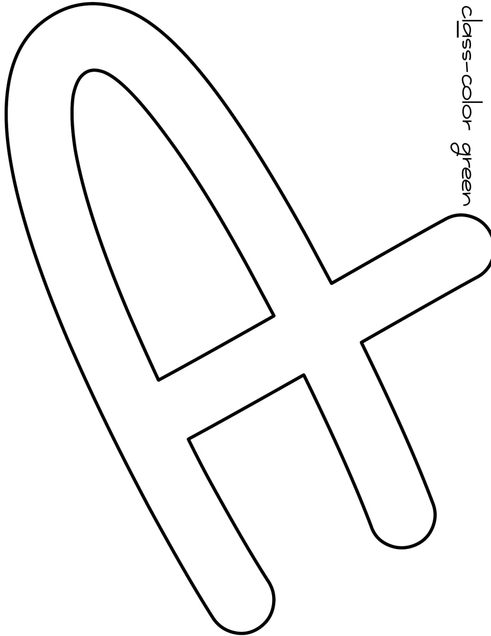 Door display cut-out letter A is part of 'Class' in the message; the label specifies green for this letter