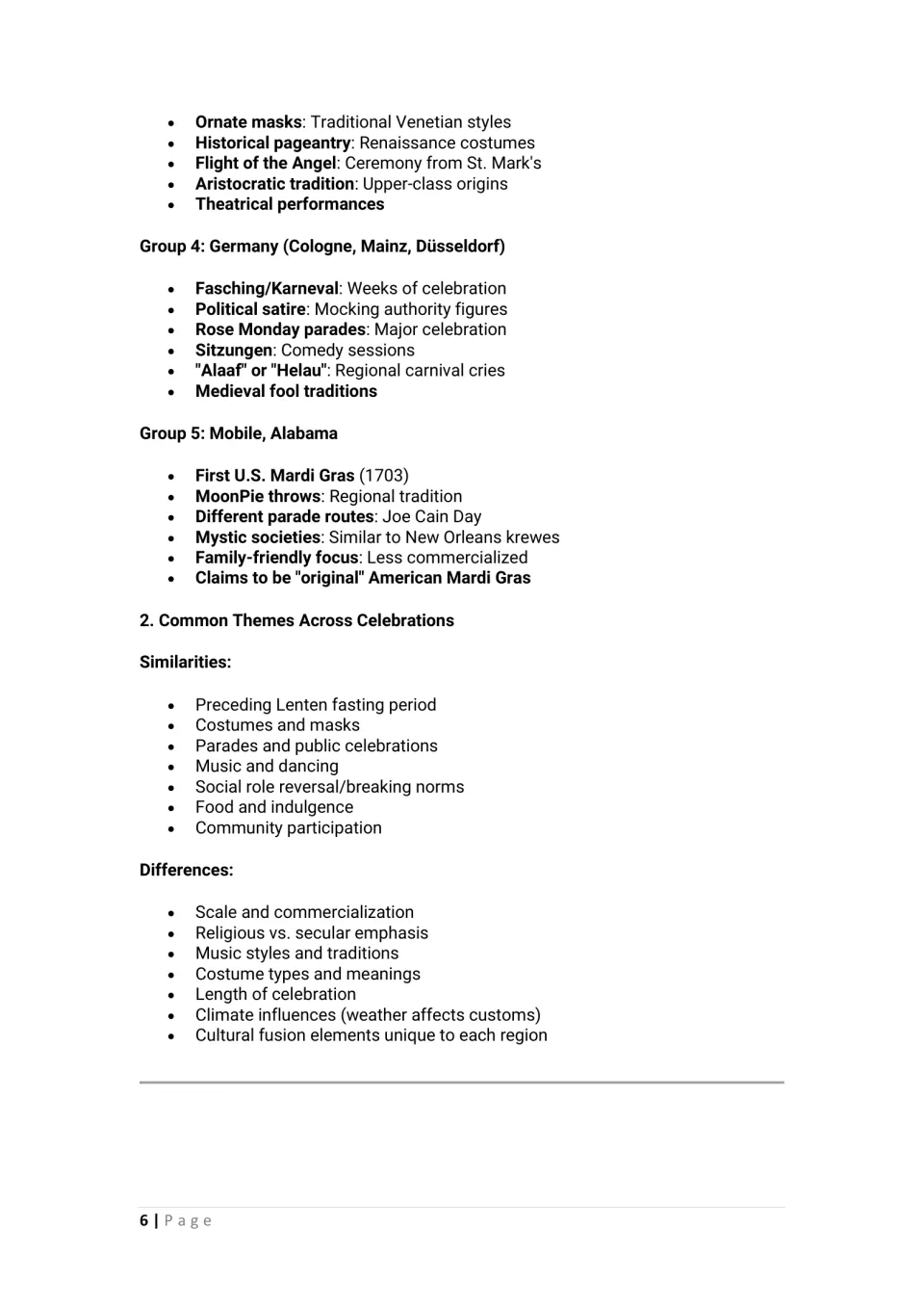 Part 3 lesson notes continue Venice, add Germany and Mobile, and compare common Carnival themes