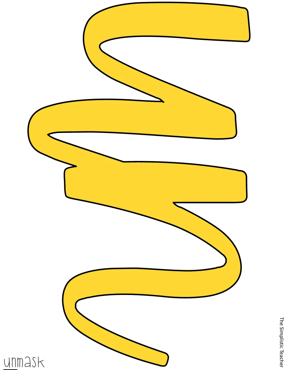 Yellow cutout letters “un” begin the word “unmask” for the kit’s assembled “Unmask Your Potential” display