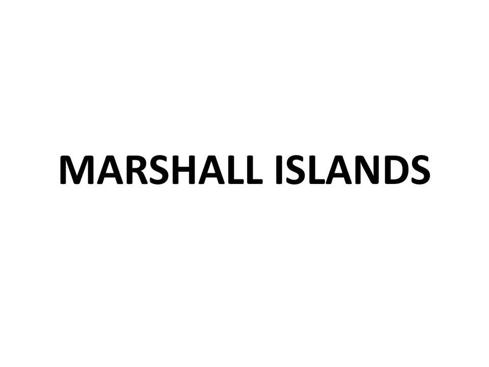 Title page reading MARSHALL ISLANDS in bold capitals, opening this set of map pages on the Pacific island nation