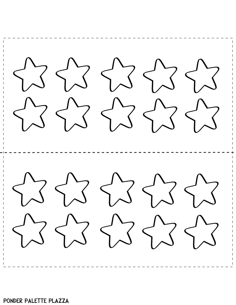 Twenty star cut-out pieces in two sets of ten for students to color, cut and glue to the end of each dream strip