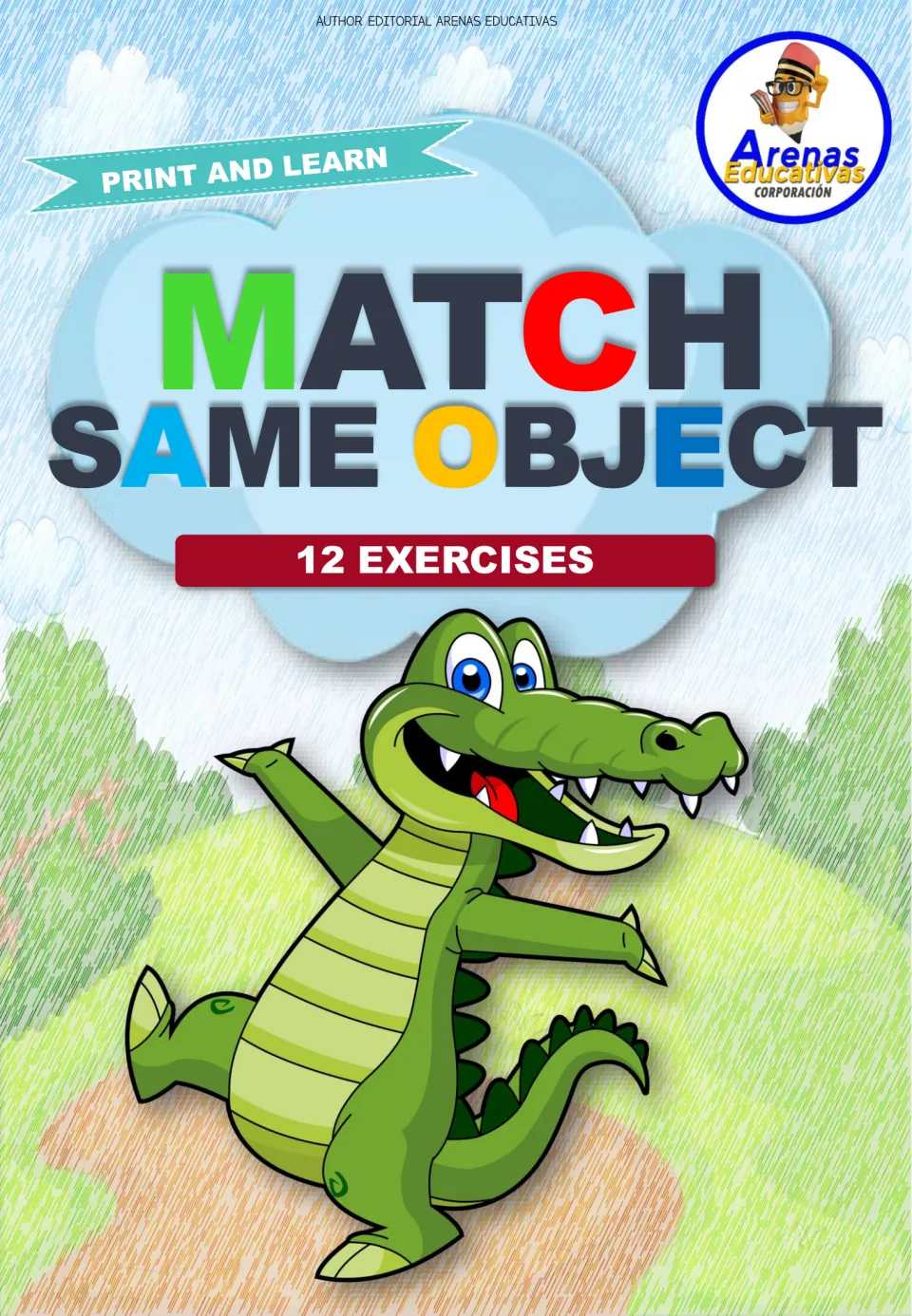 Cover of the Pokémon-themed matching resource, labeled 'Match Same Object' and '12 Exercises'.