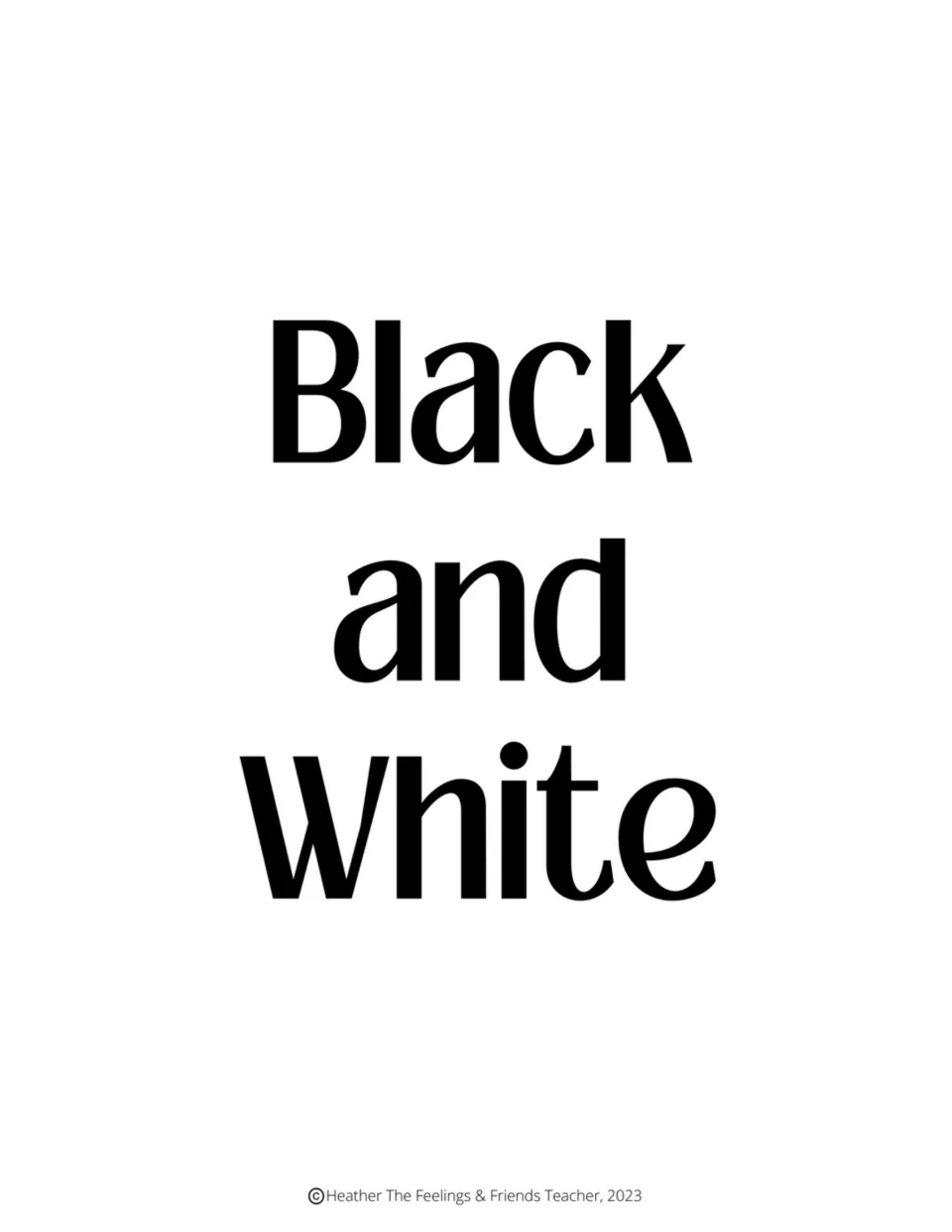 Black and White section divider introducing the ink-saving grayscale version of the emoji clip cards