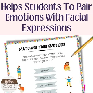 Matching Emotions With Facial Expressions Worksheet – sample page 2