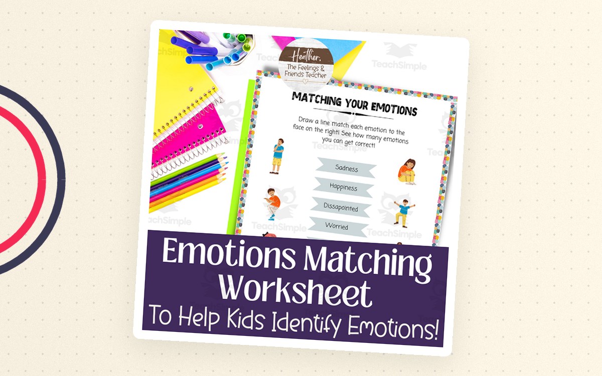 Matching Emotions With Facial Expressions Worksheet preview: Cover page